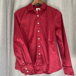 JCrew Haberdashery Maroon Button Down Oxford